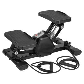 Mini Stepper Stair Stepper With Resistance Bands Quiet Workout Stepper With Digital Timer Max 330.7LBS Load For Home