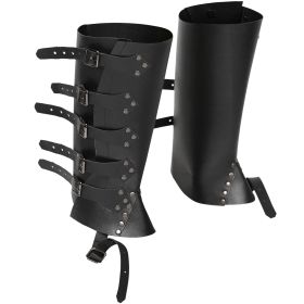 Medieval Renaissance Knight PU Leather Punk Leggings Boots Shoe Cover