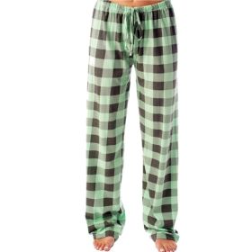 Women's Stretch Plaid Casual Pants With Pockets (Option: Light green-M)