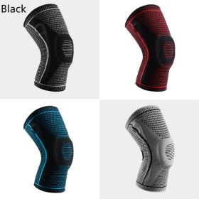 Knee Pads For Sport Knee  Silicone Spring Patella Protector (Option: Black-2XL-2PCS)
