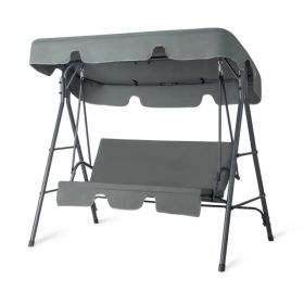 68X43X60 Inch Dark Gray KD Style With Cushion Canopy Iron Oxford Fabric 250kg Iron Swing Set (Option: defaulttitle)