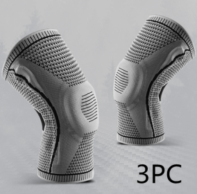 Knee Pads For Sport Knee  Silicone Spring Patella Protector (Option: Grey-S-3PCS)
