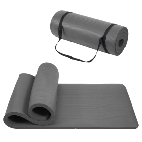 Only Supports Self Pickup-Yoga Mat, One Inch Thickened High-density Practice Mat, Tear-resistant Practice Yoga Mat With Straps, Suitable For All (Option: Gray)