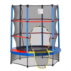Φ5FT Kids Trampoline with Enclosure Net for Age 3 to 6 Years, Mixed Color (Option: Mixed Color-770x330x220 mm)