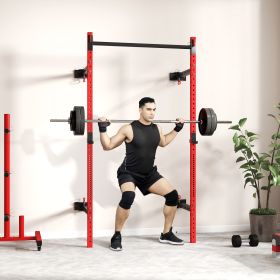 Folding Squat Rack with Pull Up Bar (Option: Red-2370x160x180 mm)