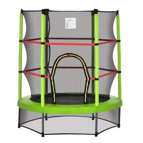 Φ5FT Kids Trampoline with Enclosure Net for Age 3 to 6 Years Green (Option: Green-770x330x220 mm)