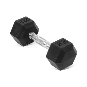 --Only Supports Self Pickup---Hex Rubber Coated Dumbbell - Non-Slip Grip, Durable & Space-Saving For Home Gym Workouts--Only Supports Self Pickup (Option: 10LB Single)