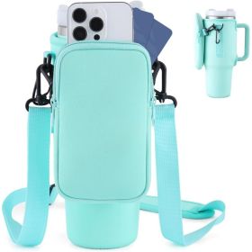 Slok Water Bottle Carrier Bag, Compatible With 40oz Tumbler With Handle, Modern Water Bottle Holder With Simple Adjustable Strap For Outdoor Walk (Option: Light Green)