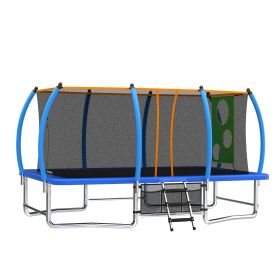 10X16FT Outdoor Square Trampolines For Kids Adults Long Rectangular Tumbling Trampoline (Option: Blue)