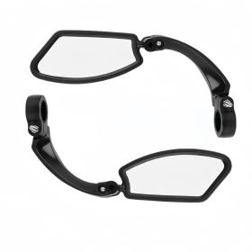 2Pcs Bike Mirror Rotaty Round Rectangle Handlebar Bicycle Rear View Glass (Option: A)