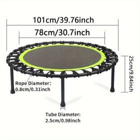 661 Lbs Fitness Trampoline Get In Shape At Home Or In The Garden With Our 40 Inch Mini Exercise Trampoline - Stable And Fun ASTM F381-16 (Option: Black1)