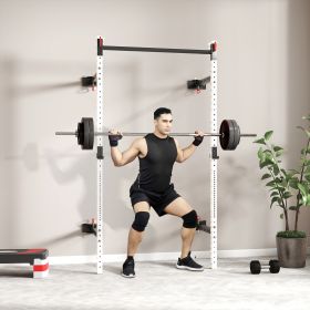 Folding Squat Rack with Pull Up Bar (Option: White-2370x160x180 mm)