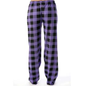 Women's Stretch Plaid Casual Pants With Pockets (Option: Light Purple-L)