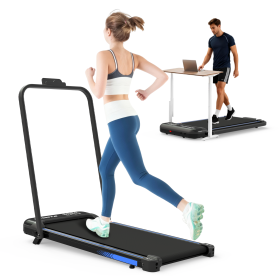 3 In 1 Under Desk Treadmill With Incline,Foldable Treadmills For Home, Walking Pad With Handle Bar For Walking And Jogging, With Remote Control & (Option: Black)