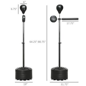 Standing Boxing Bag With Stand, Punching Speed Bag Reaction Bar Challenge With Suction Cups, 64-81in Adjustable Height For Teenagers And Adults, (Option: Jet Black)