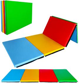 Only Supports Self Pickup  Folding Aerobics Mat, Extra Thick High-density Gymnastics Mat, Tear-resistant Aerobics Mat For Mixed Martial Arts, Str (Option: MultiColor)