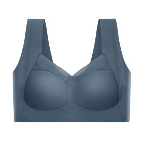 Posture Correcting Bra for Seniors, Anti Sagging Bras (Color: dark blue, size: L)