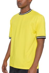 Micromesh Round Neck Tshirt (Color: Yellow, size: M)