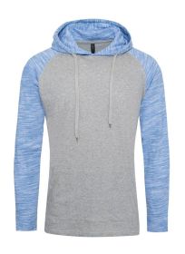 Raglan Long Sleeves Light Weight Hoodie (Color: Charcoal/Grey Inject, size: 2XL)