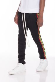 RASTA TAPED TRACK PANTS (Color: Black, size: XL)