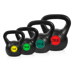 Only Supports Self Pickup  Wide Grip 3-Piece Or 4-Piece Kettlebell Fitness Weight Sets Of 5 Lbs, 10 Lbs, 15 Lbs, And 20 Lbs, 3-Piece Sets (Option: 50LB)