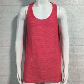 Men's Summer Loose Sleeveless Knitted Vest (Option: Red-L)