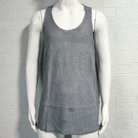 Men's Summer Loose Sleeveless Knitted Vest (Option: Gray-XL)