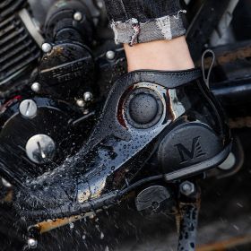 Motorcycle Rain Boots Men's Summer Youth Outdoor Non-slip Wading Shoes Fashion Low Top Flat Work Shoes Rubber Shoes (Option: Black-42)